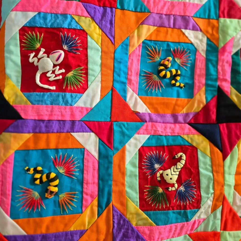 Vintage bai jia bei – a “one hundred families quilt” from Northern China.